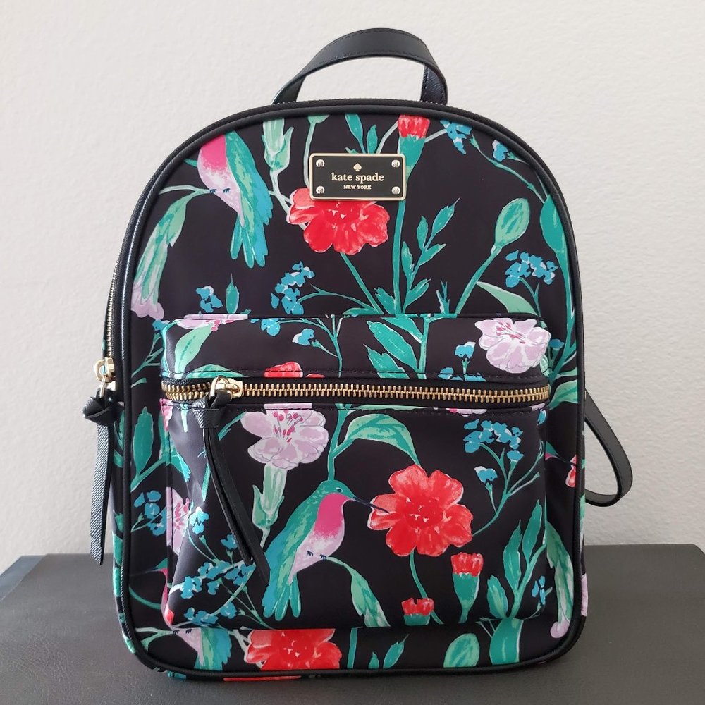 NEW kate spade Floral Garden Bird Nylon Backpack - Picture 1 of 5